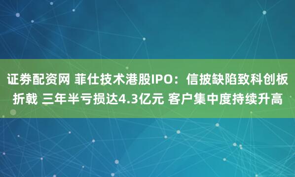 证劵配资网 菲仕技术港股IPO:信披缺陷致科创板折戟 三年半亏损达4.3亿元 客户集中度持续升高